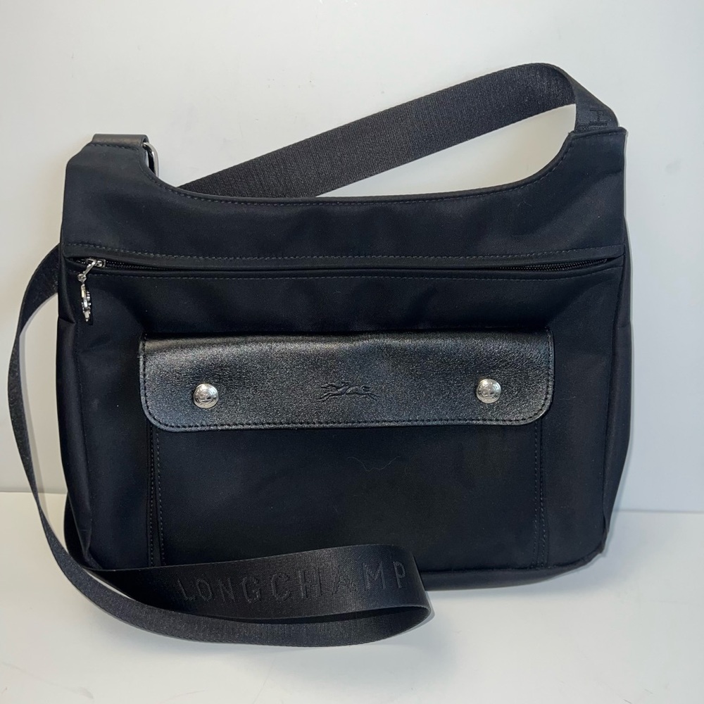 LONGCHAMP Noir Planetes Black Messenger Crossbody Bag